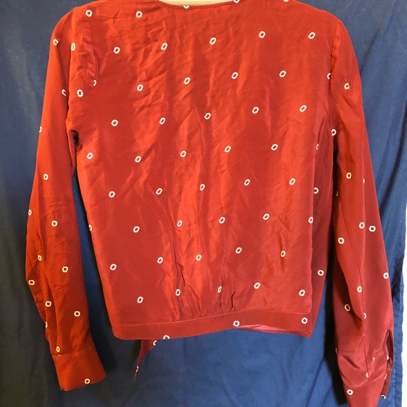 J.Crew Dotted Silk Wrap Top - Picture 4 of 4